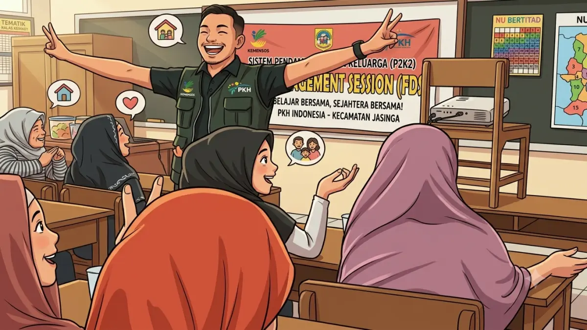 Ilustrasi penerima bansos KPM PKH-BPNT (Foto: Instagram @pkhbogorkab/Diolah oleh Gemini AI)