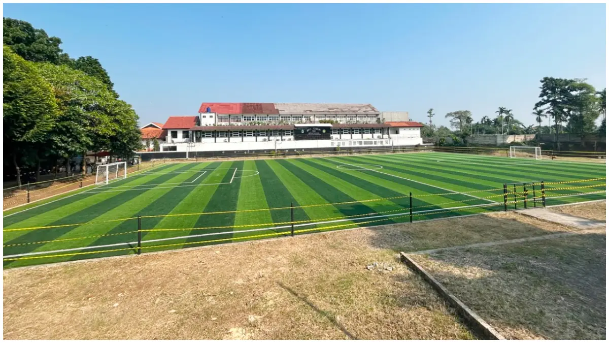 Kondisi Lapangan Mini Soccer Taman Yasmin, Kota Bogor. Saat ini pembangunan masuk tahap dua. (Foto : Fauzan/Radar Bogor)