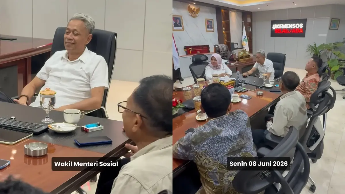 Audiensi Bupati Aceh Utara H. Ismail A. Jalil dengan Wakil Menteri Sosial Agus Jabo Priyono. (Foto: YouTube Kemensos RI)