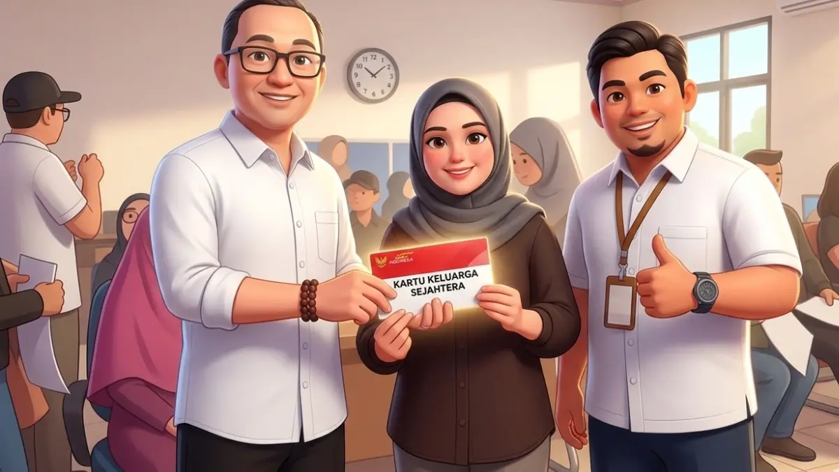 Ilustrasi penyaluran bansos oleh petugas kepada KPM. (Foto: Instagram @kecamatancilawugarut diperbarui oleh AI)