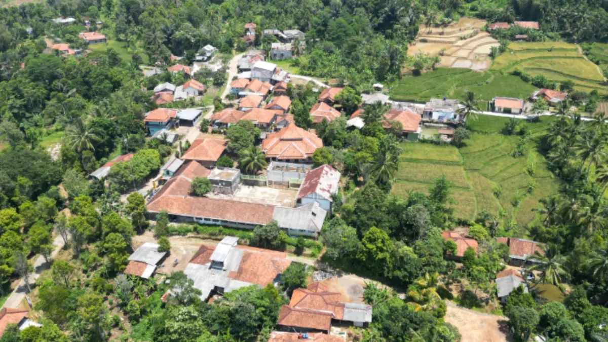 Pantauan udara Radar Bogor di Desa Sukawangi, Kecamatan Sukamakmur, Kabupaten Bogor. (Azis/Radar Bogor)