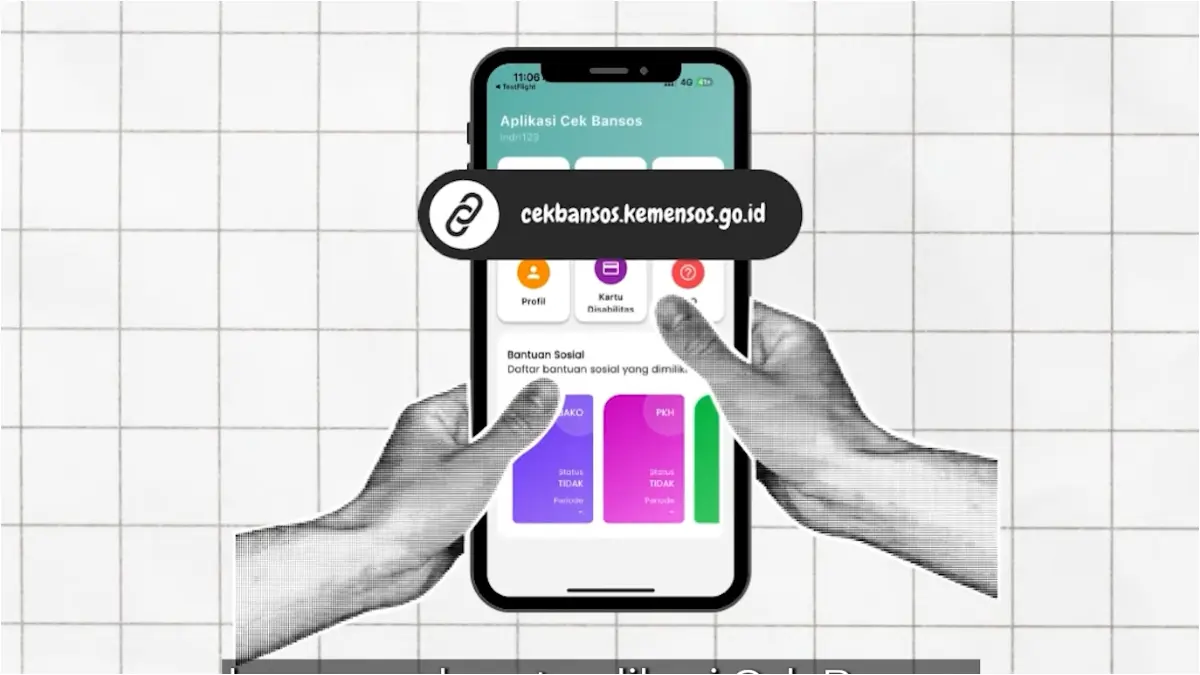 Ilustrasi pengecekan status bansos di Aplikasi Cek Bansos. (Foto: YouTube Kemensos RI)