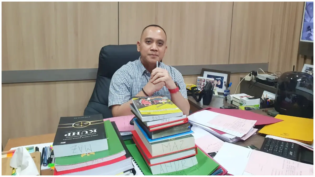 Kasi Pidsus Kejaksaan Negeri Kabupaten Bogor, Andri Zulfikar menerangkan soal perkembangan kasus dugaan korupsi aset Pemkab Bogor. (Foto : Billy/Radar Bogor)