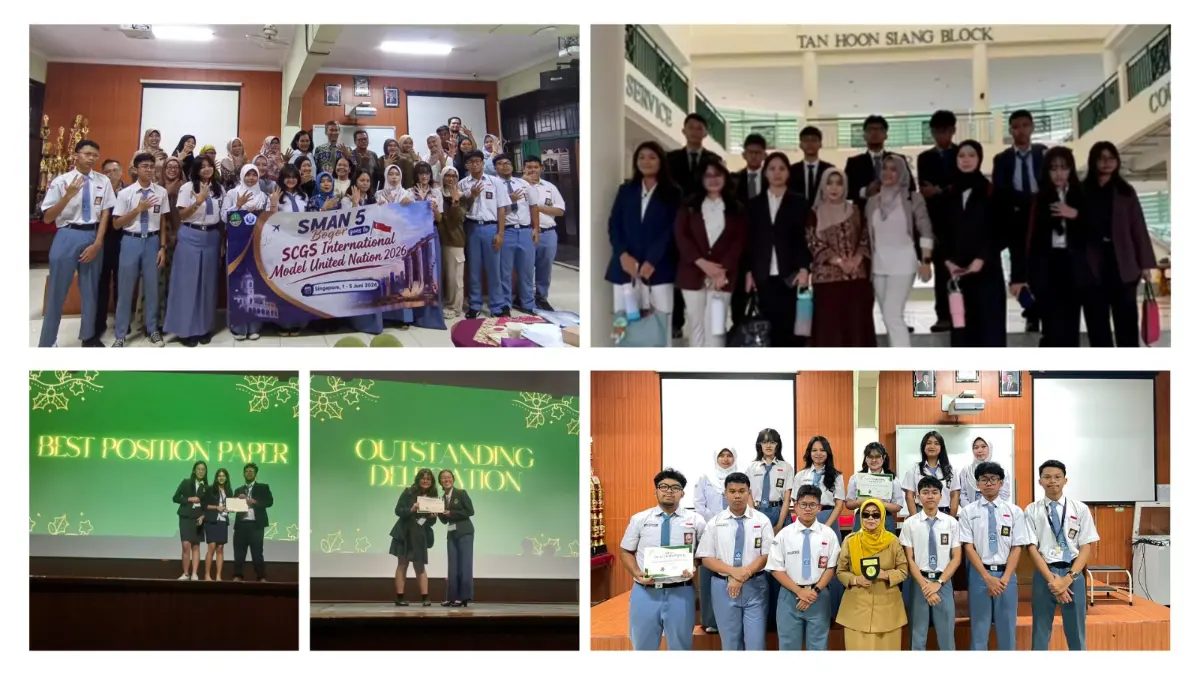 Siswa meraih penghargaan Internasional, delegasi SMAN 5 Kota Bogor harumkan nama Indonesia di Singapura. Foto: SMAN 5 Kota Bogor for Radar Bogor.