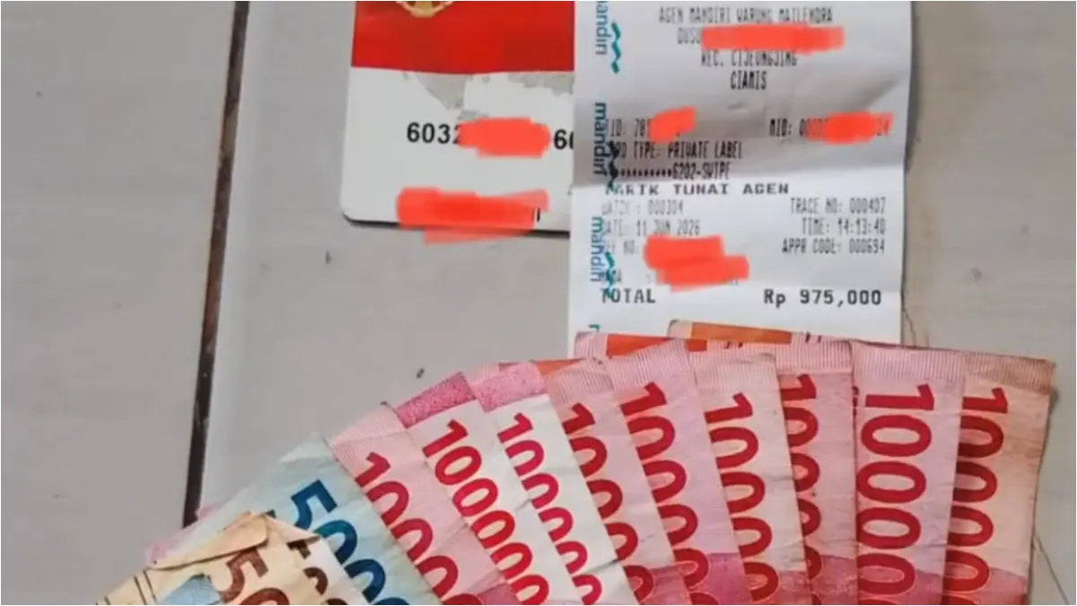 Bukti pencairan bansos PKH. (Foto: YouTube Arfan Saputra Channel)