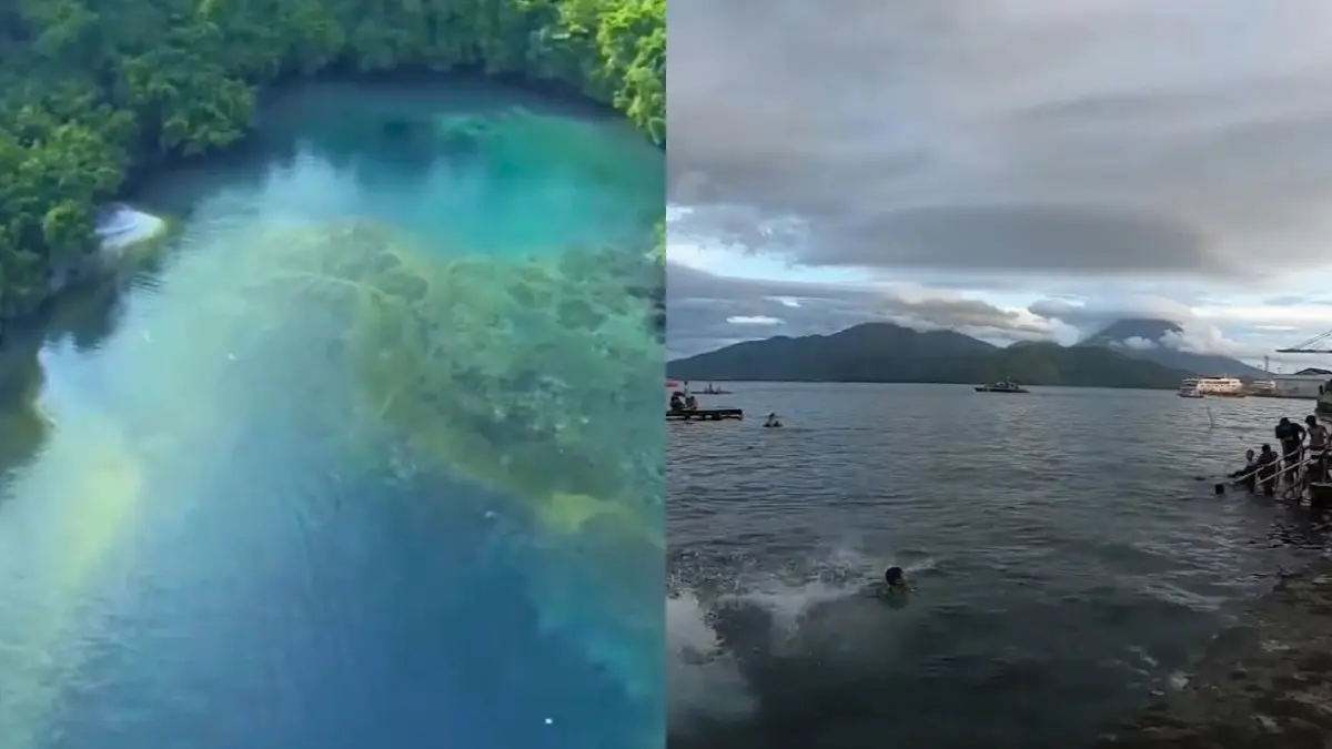 Pantai Sulamadaha (kiri) dan Palajawa (kanan) (Foto: YouTube Life Experience Channel)