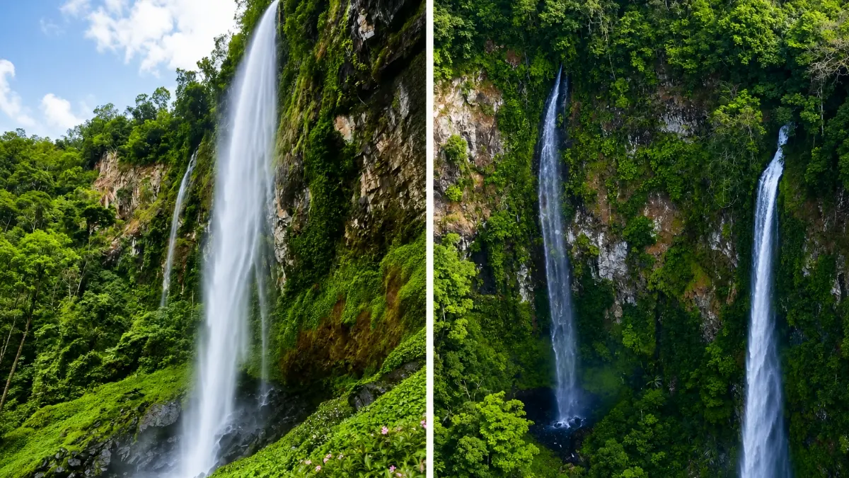 Wisata Air terjun Cileat. (Foto:  Instagram @pesonaairterjunindonesia)