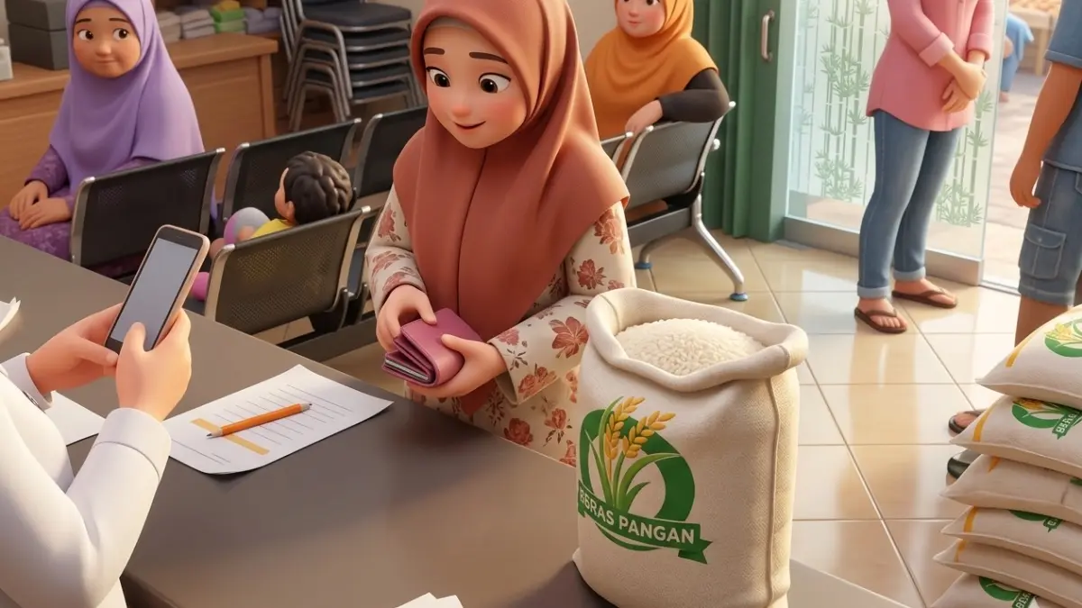 Ilustrasi penyaluran bansos pangan untuk KPM PKH dan BPNT (Instagram @kebungson diperbarui oleh Gemini AI)
