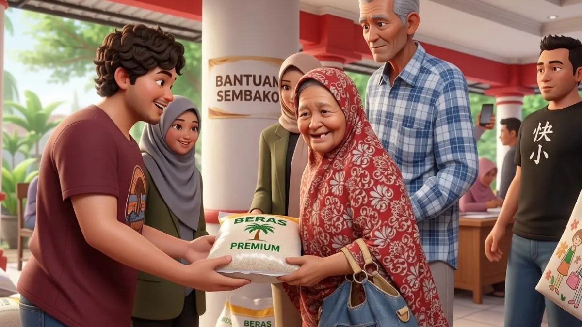 Ilustrasi penyaluran bansos pangan untuk KPM PKH dan BPNT (Instagram @kelurahan_tanjungsari.blitar