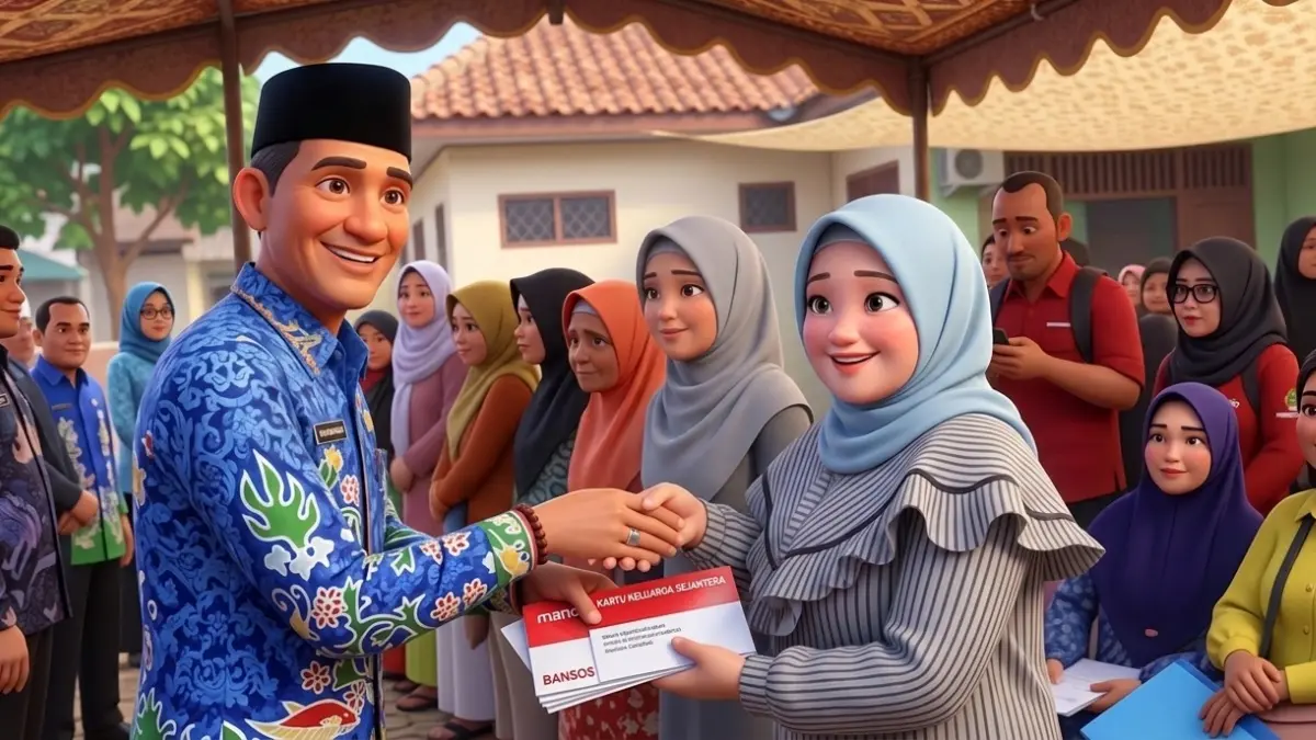Ilustrasi penyaluran bansos PKH dan BPNT kepada KPM (Instagram @mediacenterpemkabtulangbawang diperbarui oleh Gemini AI)