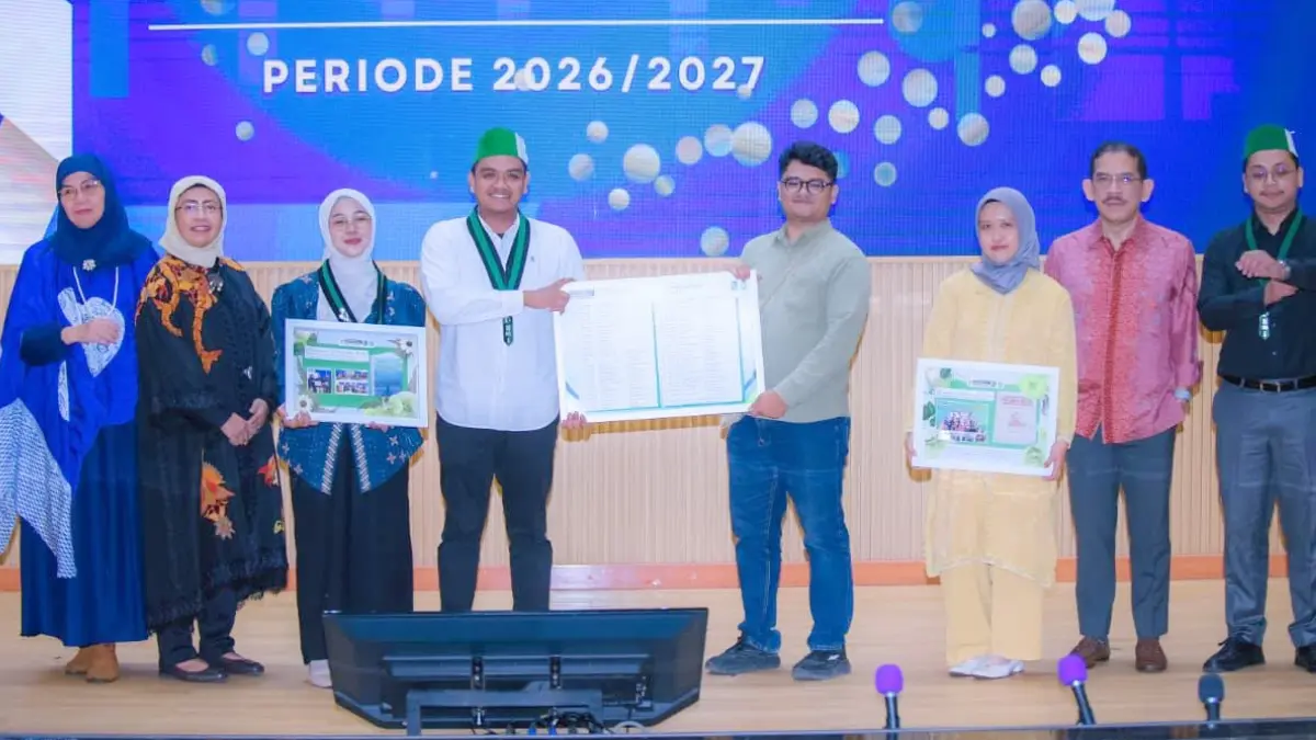 Ketua Umum HMI Cabang Bogor periode 2026–2027 Muhammad Risky Munandar usai pelantikan di Auditorium Andi Hakim Nasoetion IPB, Minggu, 14 Juni 2026. Kepengurusan baru berkomitmen memperkuat kaderisasi, kapasitas intelektual kader, dan kontribusi organisasi bagi masyarakat. (Dok. HMI Cabang Bogor)