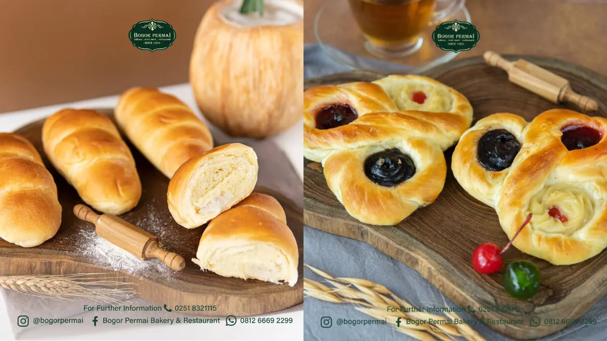 Beberapa menu roti di Bogor Permai Bakery. (Foto: Instagram @bogorpermaibakery)