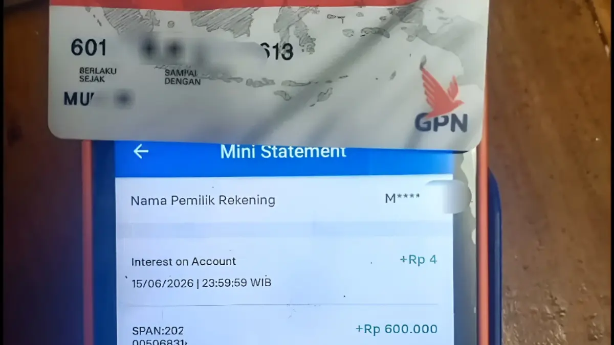 Bukti saldo bansos BPNT tahap kedua masuk. (Foto: YouTube Arfan Saputra Channel)