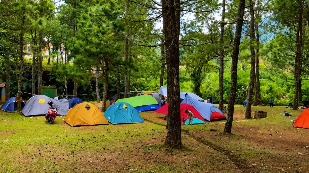 Camping ground Curug Cipamingkis. (Foto: Instagram @curugcipamingkisofficial)