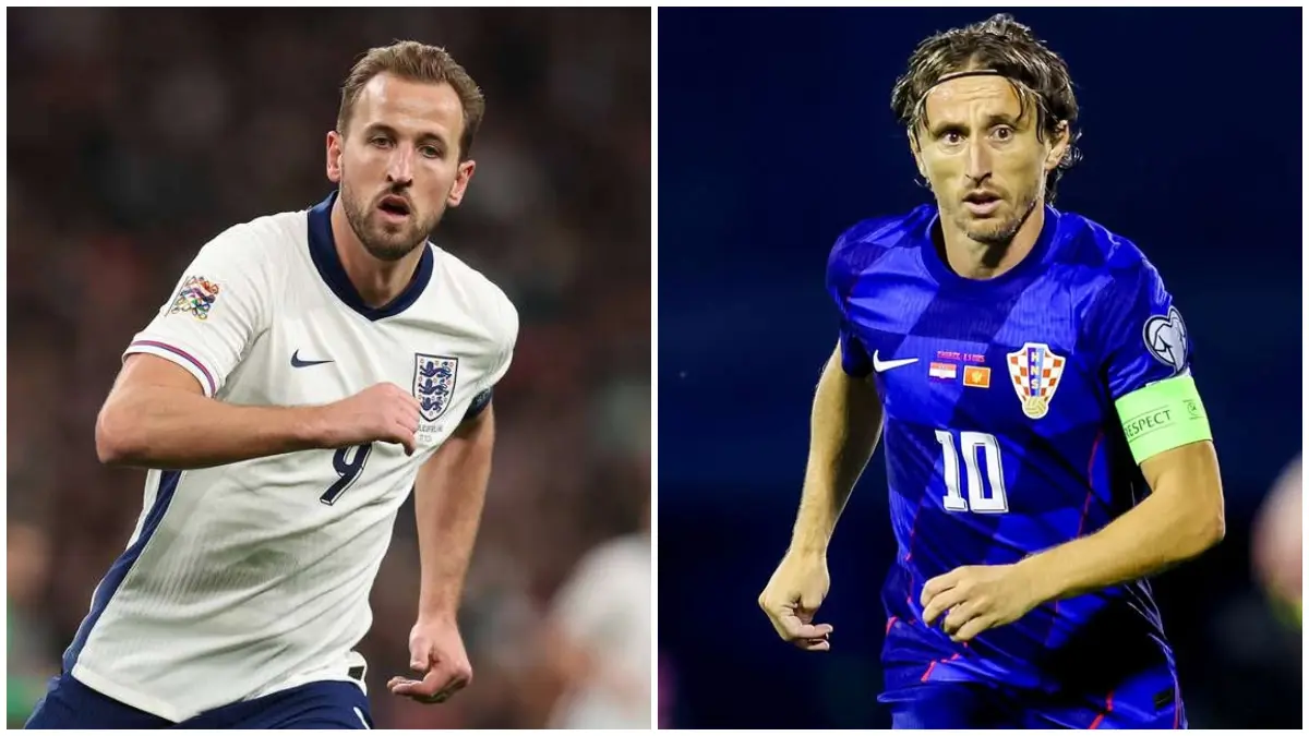 Harry Kane akan berhadapan dengan Luka Modric saat Inggris duel dengan Kroasia di Grup L Piala Dunia 2026.