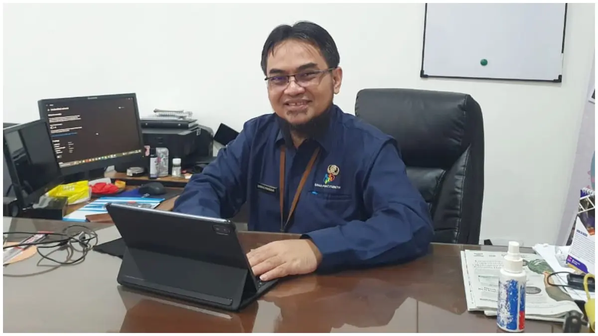 Kepala BPS Kabupaten Bogor, Bambang Pamungkas menyampaikan keterangan soal Sensus Ekonomi 2026. (Foto : Billy/Radar Bogor)