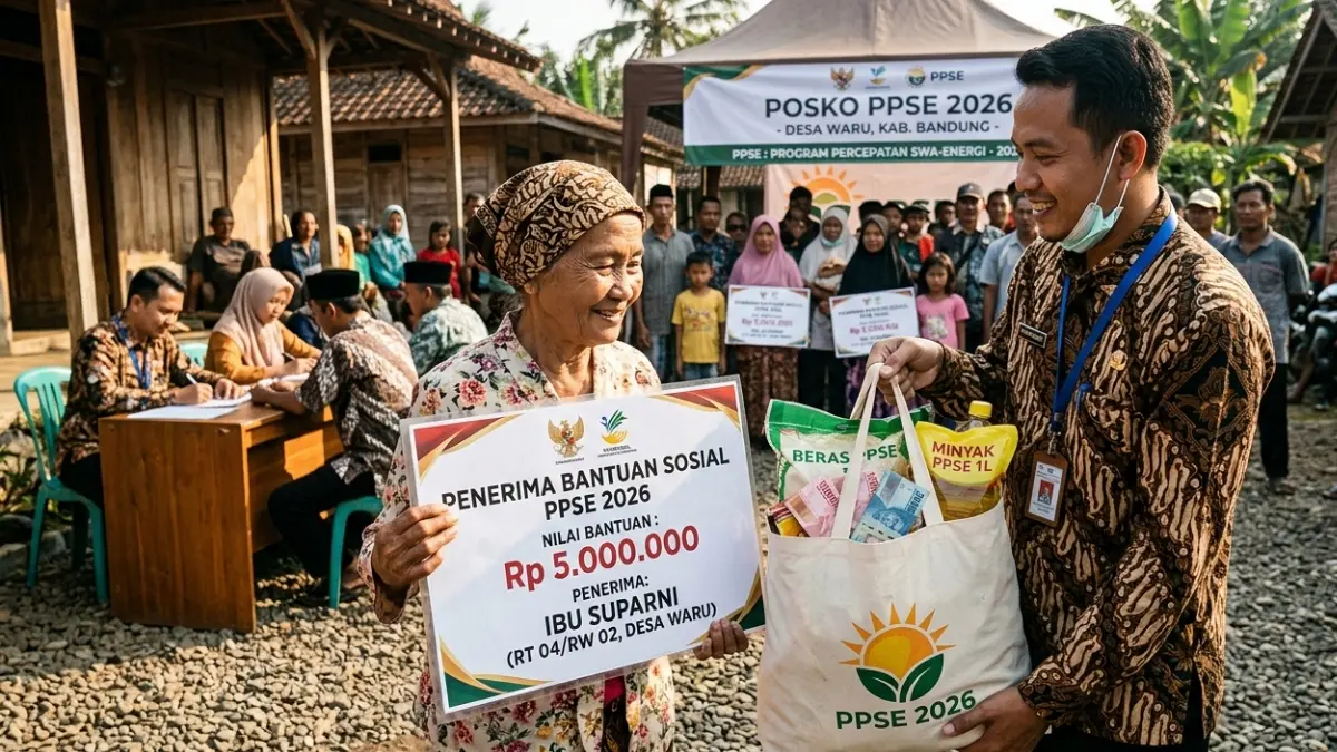Ilustrasi KPM bansos penerima bantuan PPSE tahun 2026. (Foto: Gemini AI)