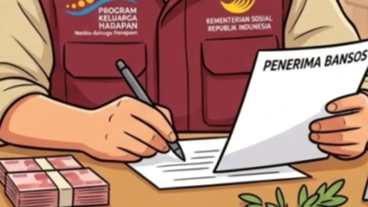 Ilustrasi penerima bansos PPSE bagi KPM PKH jjangka panjang. (Instagram @kemensosri/Diolah oleh Gemini AI) 