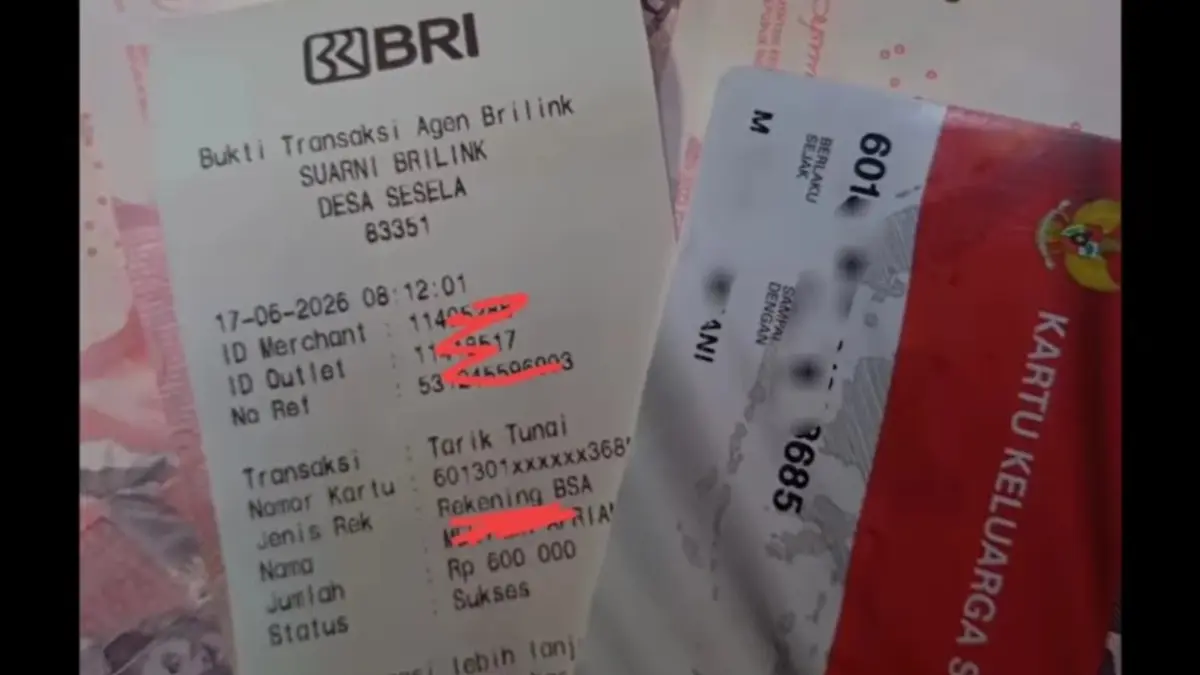 KPM pemilik KKS Baru menerima pencairan susulan bansos BPNT (Youtube Arfan Saputra Channel)