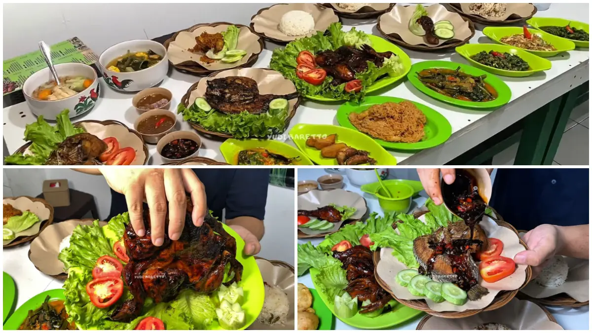 Hidangan Ayam Kalasan di Restoran Anijaya Food Tasikmalaya.&nbsp;(Foto: Kanal youtube Yudi Baretto)