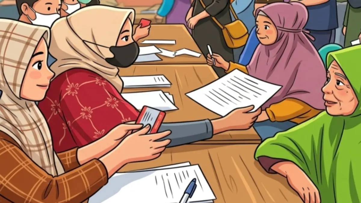 Ilustrasi pencairan bansos BPNT ke KPM. (Instagram @kemensosri/Diolah oleh Gemini AI) 