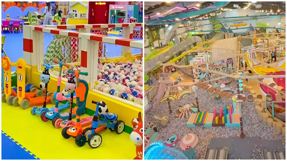Wahana playground di sejumlah mall di Bogor. (Foto : Instagram: @bubblekidsgarden_bogorgreatmal, @playtopia.id, @kiddiecrabsofficial)