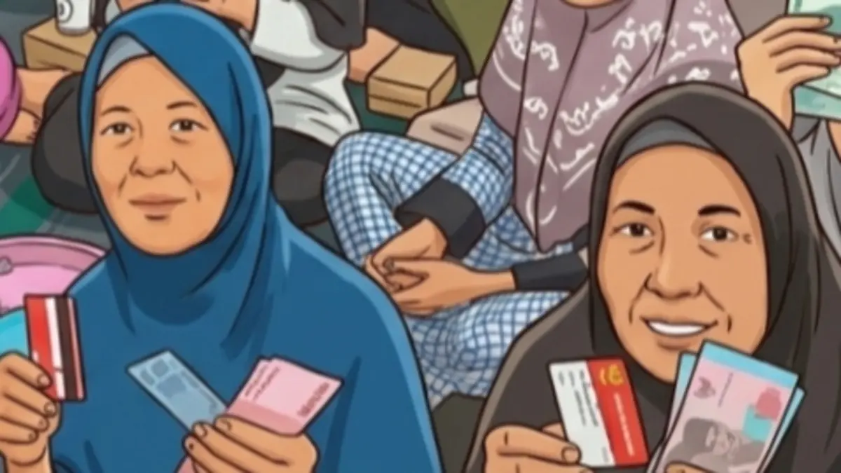 Ilustrasi penarikan saldo bansos KKS KPM. (Instagram @linjamsosoke/Diolah oleh Gemini AI)