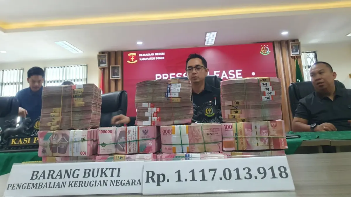 Kejaksaan Negeri Kabupaten Bogor saat mengungkap kerugian keuangan negara dalam kasus dugaan korupsi pembangunan RSUD Bogor Utara. Foto: Hendi Novian/Radar Bogor.