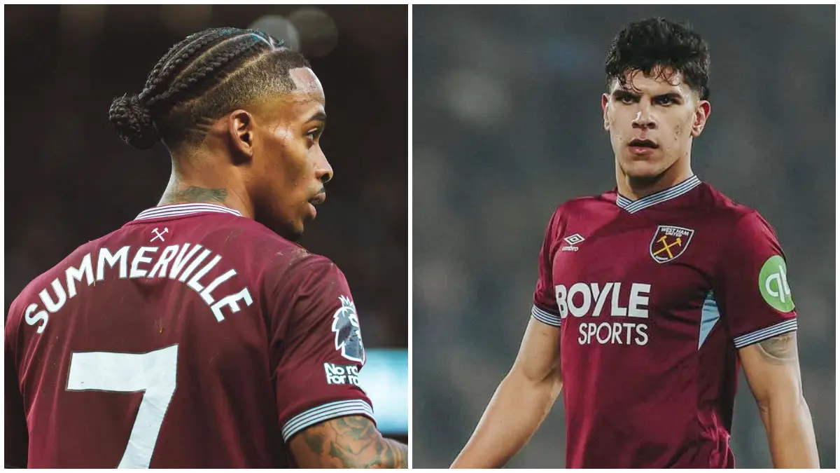 Manchester United tertarik mendatangkan dua pemain West Ham United, Crysencio Summerville dan Mateus Fernandes. (Foto: Instagram @csummerville7, @mateus.fernandes82)