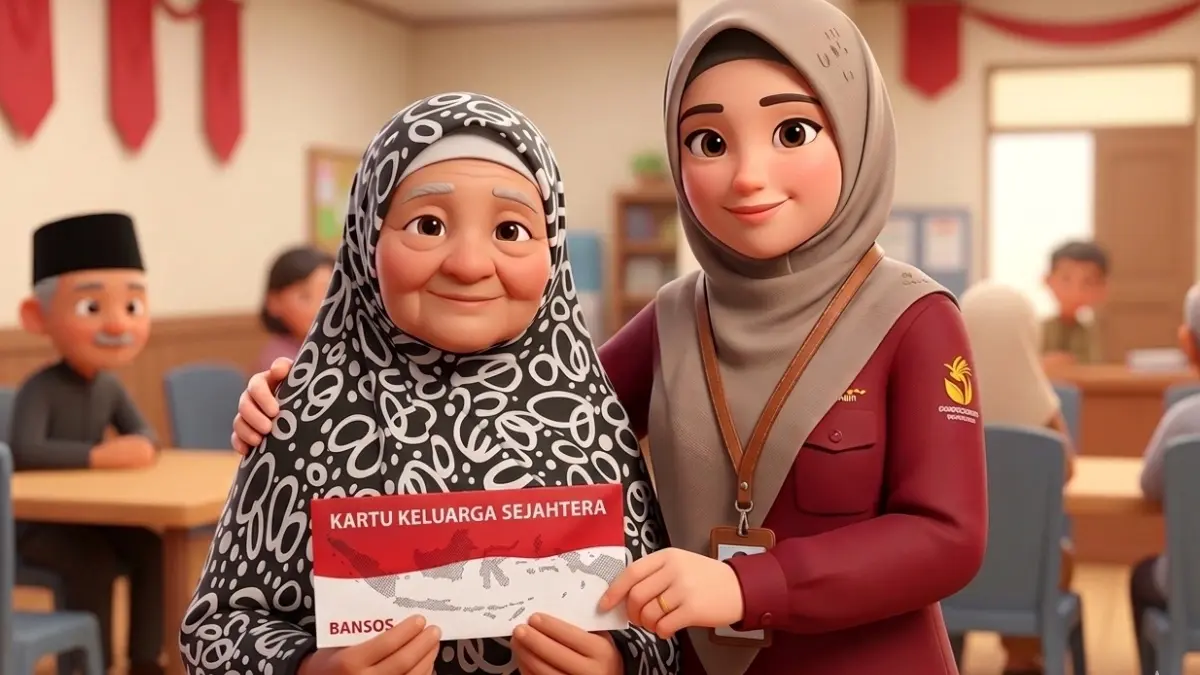 Ilustrasi penyaluran bansos PKH dan BPNT (Instagram @kecamatan_cls diolah oleh Gemini AI)