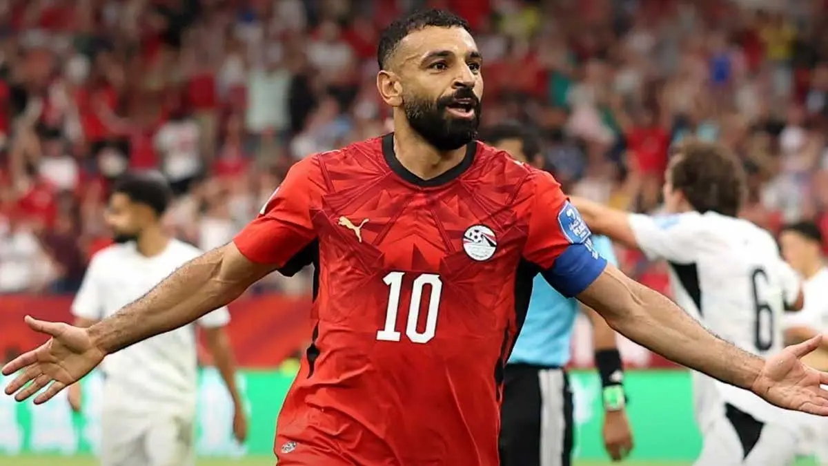 Selebrasi pemain Timnas Mesir Mohamed Salah usai mencetak gol ke gawang Selandia Baru. (Foto : FIFA) 