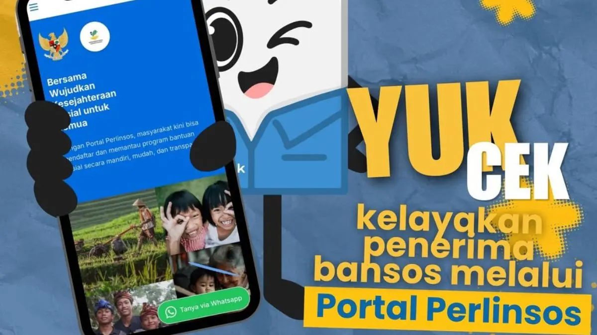 Ilustrasi cek kelayakan penerima bansos lewat Portal Perlinsos. (Foto: Instagram @dispendukcapil.sby)