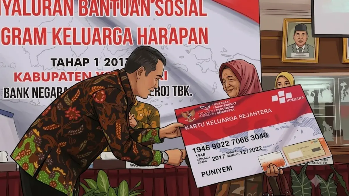 Ilustrasi KPM menerima KKS baru bansos (prokopim.wonogirikab.go.id diolah dengan Gemini AI)