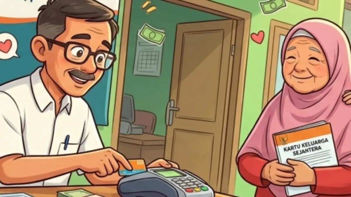 Ilustrasi pencairan bansos BPNT. (Instagram @kemensosri/Diolah oleh Gemini AI) 
