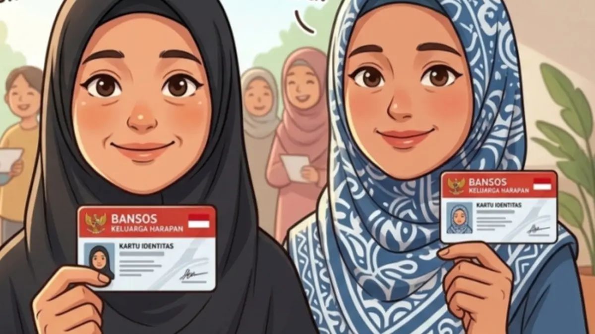 Ilustrasi pencairan saldo bansos kartu KKS KPM. (Instagram @kemensosri/Diolah oleh Gemini AI) 