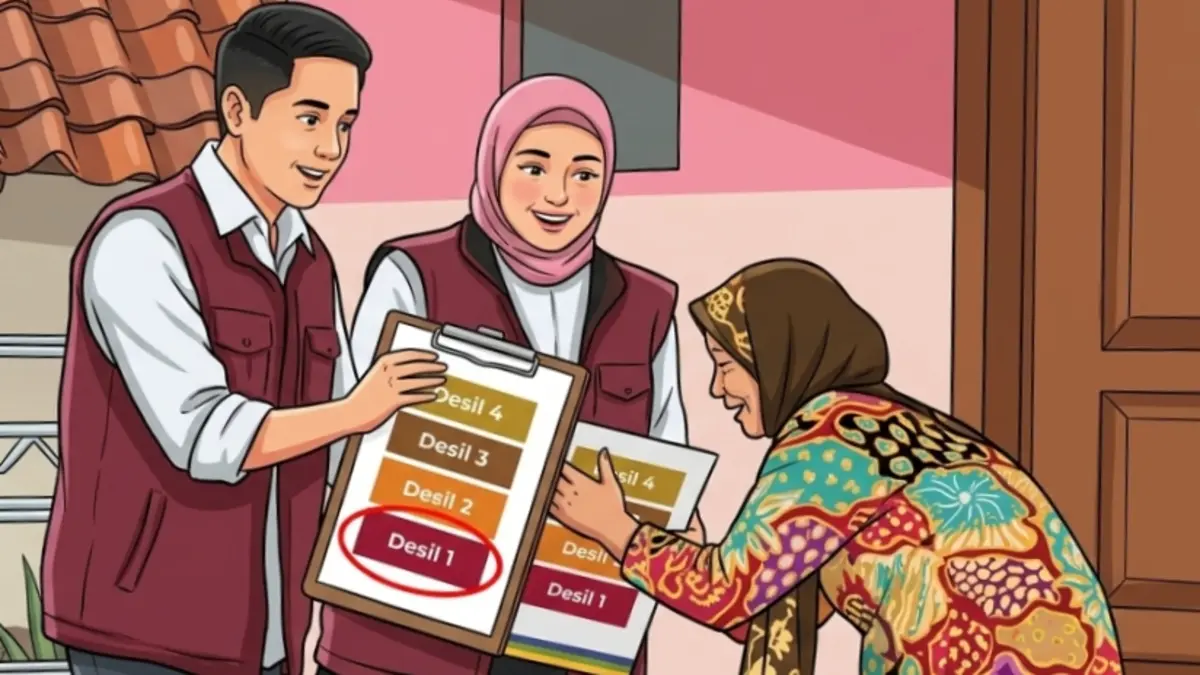 Ilustrasi petugas bansos survei rumah KPM. (YouTube Kemensos RI/Diolah oleh Gemini AI) 