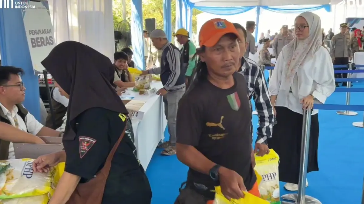 Ilustrasi proses penyaluran bansos subsidi beras. (Foto: YouTube TV BULOG)