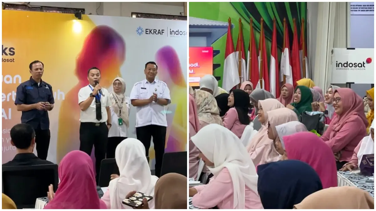 Pelatihan pemanfaatan AI oleh Indosat dan Google Gemini bagi Pelaku UMKM di Kecamatan Ciseeng, Kabupaten Bogor.
