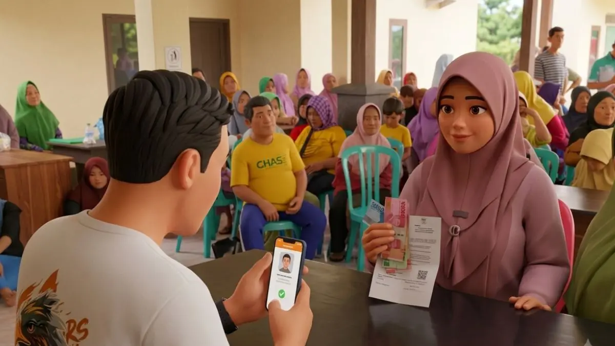 Ilustrasi penyaluran bansos PKH dan BPNT (Instagram @desatapanrejo diolah oleh Gemini AI)