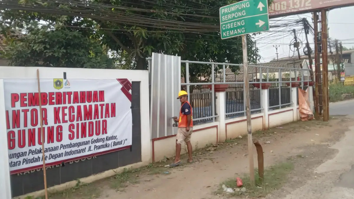 Kantor Kecamatan Gunung Sindur mulai direkonstruksi dan akan dibangun setinggi 3 lantai. (Dok Sekcam Gunung Sindur)