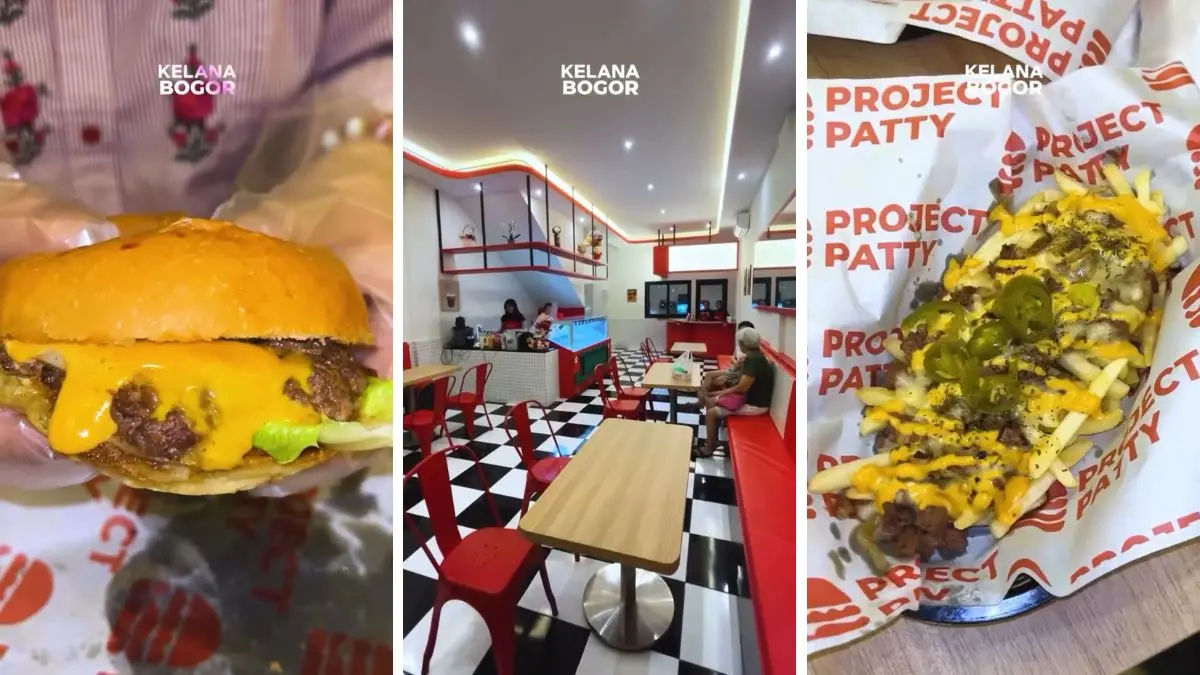 Menu burger premium dan suasana di Project Patty Summarecon, Bogor .(Foto: Instagram @kelana_bogor)