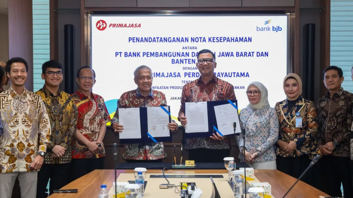 Penandatanganan MoU bank bjb dan Primajasa Perdanarayautama berlangsung di Outlet bank bjb Prioritas, Gedung T-Tower, Jakarta Selatan, Kamis 25 Juni 2026.&nbsp;