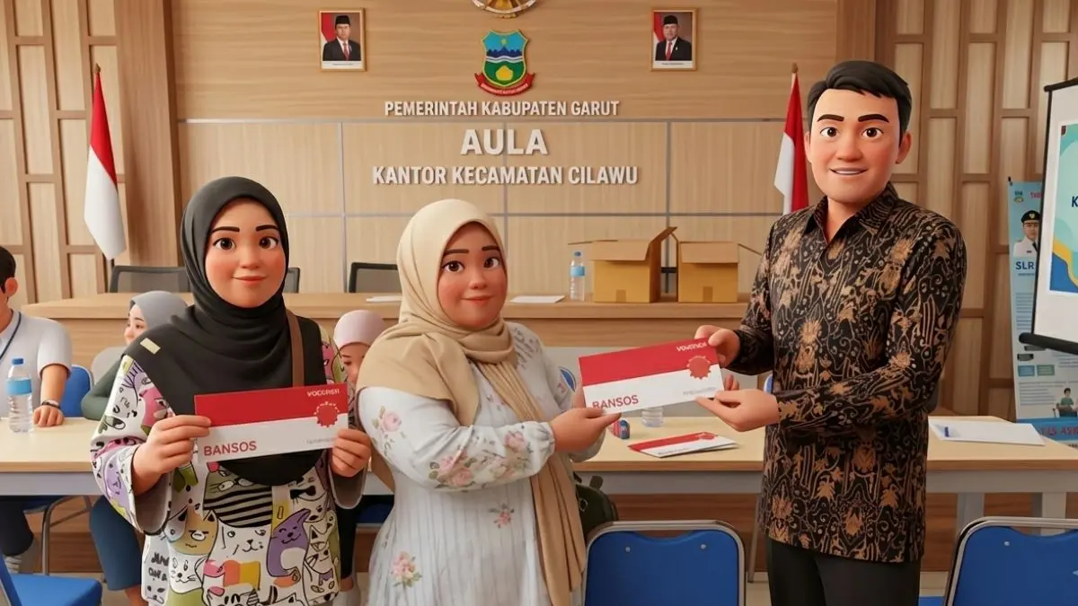 Ilustrasi penyaluran bansos PKH dan BPNT (Instagram @kecamatancilawugarut diolah oleh Gemini AI)