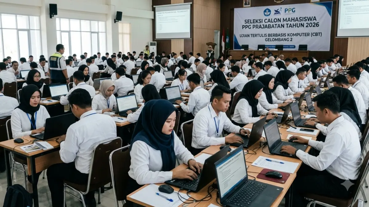 Ilustrasi seleksi PPG bagi calon guru tahun 2026. (Foto: Gemini AI)