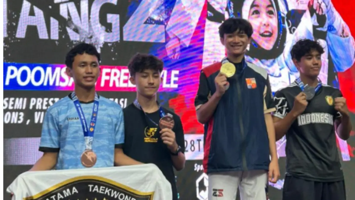 Jagad Pamungkas harumkan SMA Kosgoro Bogor di Kejuaraan Taekwondo Nasional. Foto: SMA Kosgoro for Radar Bogor