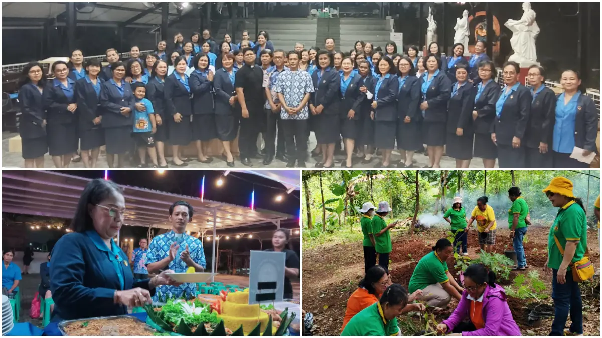 Anggota WKRI cabang Gereja Paroki Santo Andreas Sukaraja merayakan 102 tahun WKRI dengan menggelar Misa Syukur hingga penanaman pohon. (Dok. WKRI Santo Andreas)