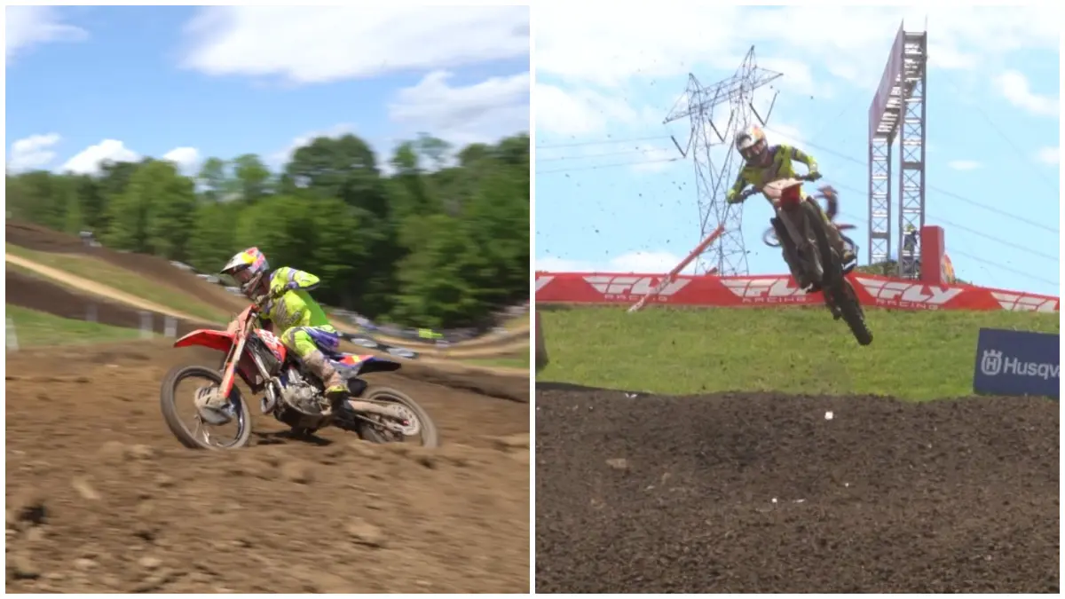 Kelas utama 450cc benar-benar menguji fisik dan mental di Sirkuit Highpoint.&nbsp;(Foto : YouTube: Transworld Motocross)