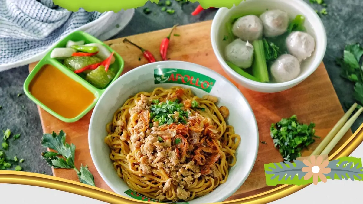 Mie ayam di kedai Mie Ayam Bakso Apollo Bogor.&nbsp;Foto: Instagram @mieayambasoapollo
