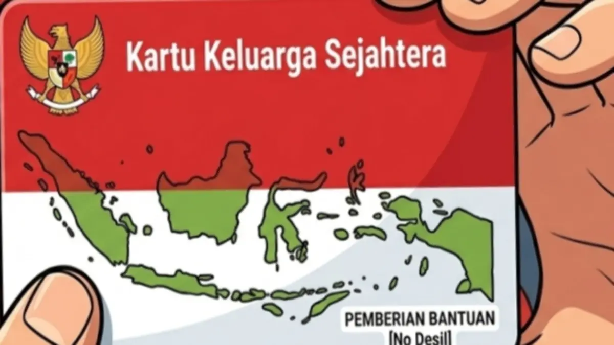Ilustrasi kartu KKS bansos (Instagram @pusdatinkesos/Diolah oleh Gemini AI) 
