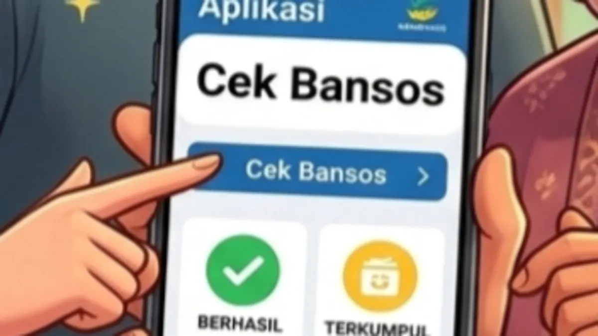 Ilustrasi pengecekan bansos di aplikasi Cek Bansos. Instagram @pusdatinkesos/Diolah oleh Gemini AI) 